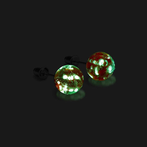 Crimson | .925 Sterling Silver | Firefly Glass Stud Earrings